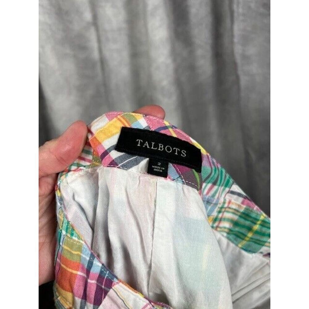 Talbots Woman’s Madras Plaid Lace Up Sides Skirt Size 2 - Picture 6 of 7